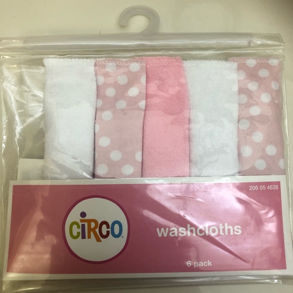💙2/$15 Circo Pink & White Baby Washcloths 6 pack